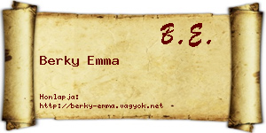 Berky Emma névjegykártya